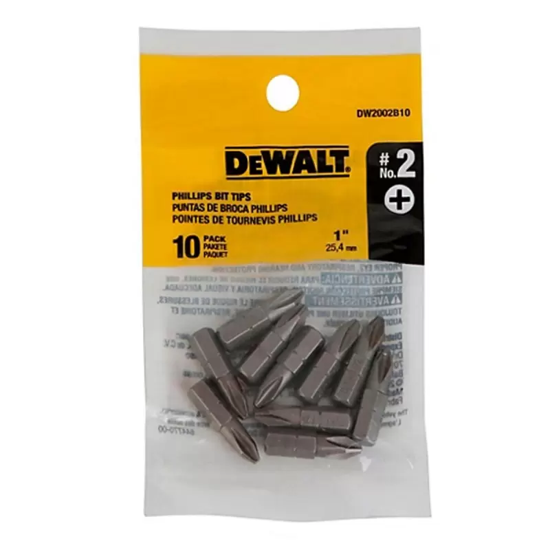 Punta Phillips 2 (PH2) 25mm Bolsa Pack 10 Und Dewalt DW2002B10