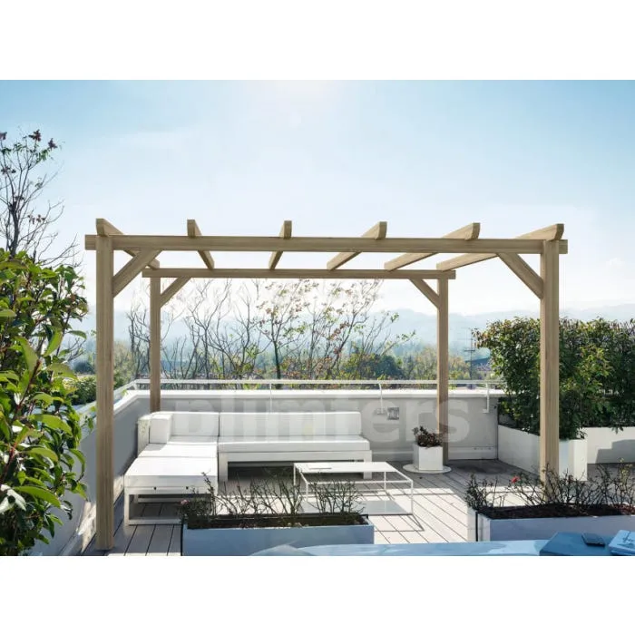 Pérgola Autoportante Madera Laminada Sitges 500X300