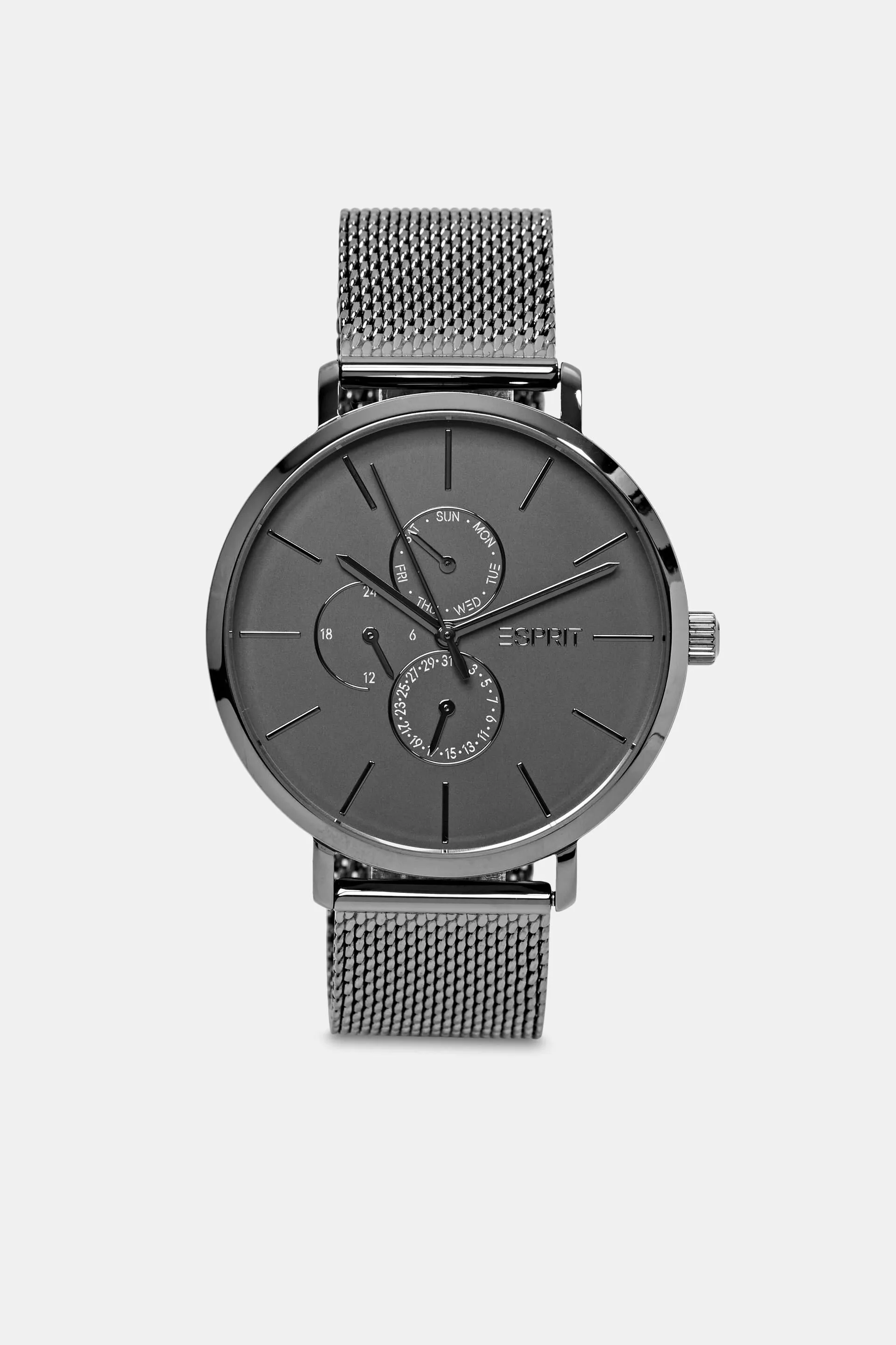 Reloj con correa de malla de acero inoxidable