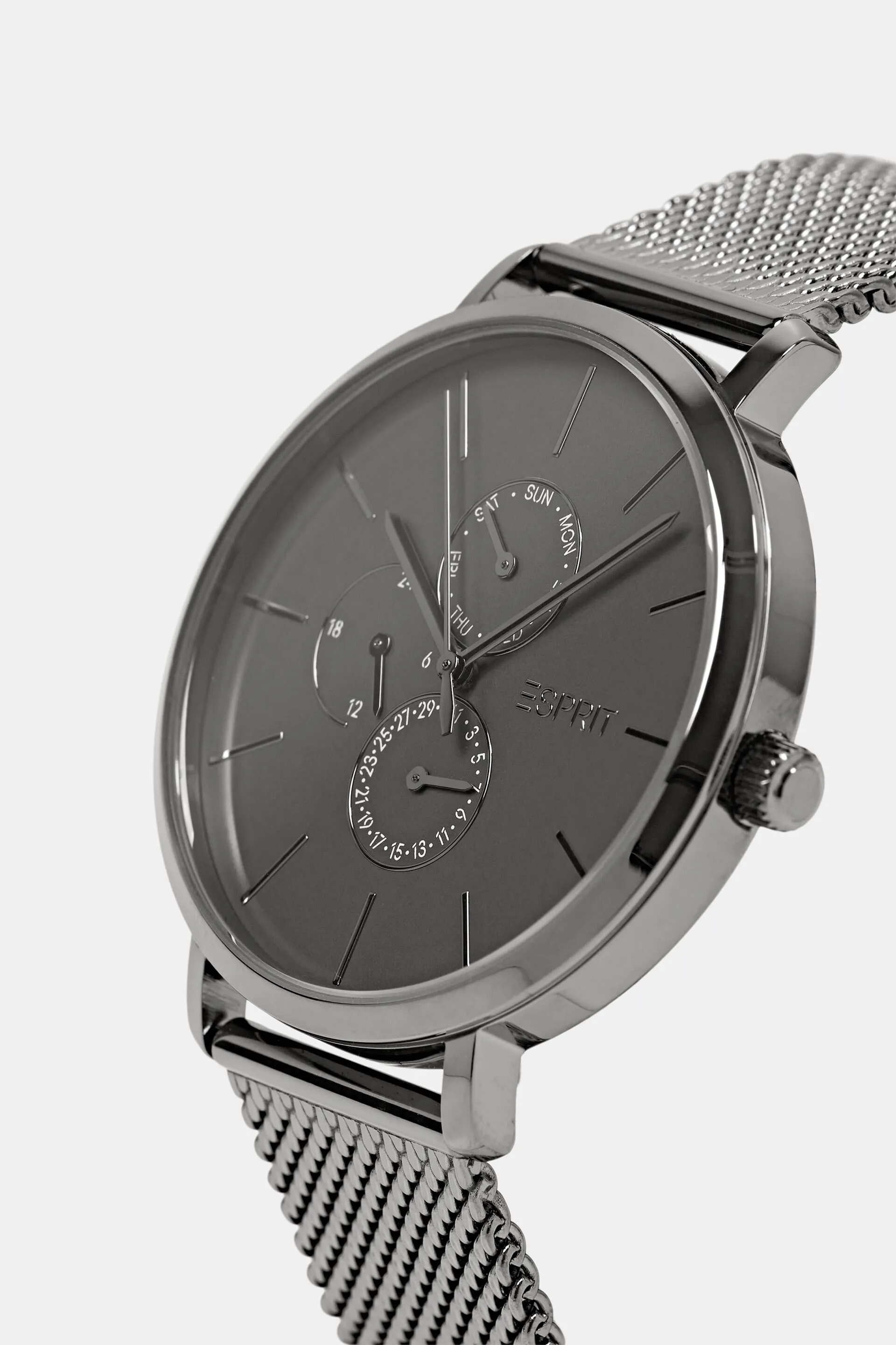 Reloj con correa de malla de acero inoxidable
