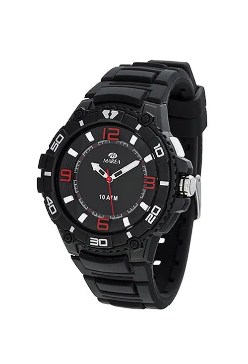 RELOJ MAREA CON CAJA Y CORREA RESINA NEGRA 242_B251381