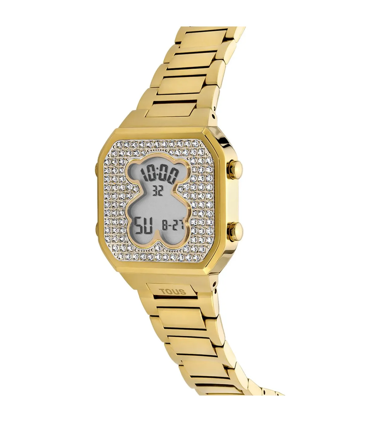 RELOJ TOUS DIGITAL CON BRAZALETE DE ACERO IP DORADO Y CIRCONITAS DBEAR  3000130800