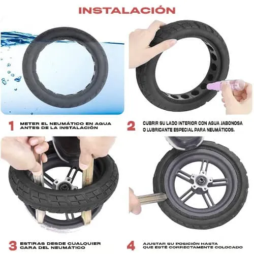 Rueda Para Patinete Electrico Xiaomi M365 Macizas  Negro