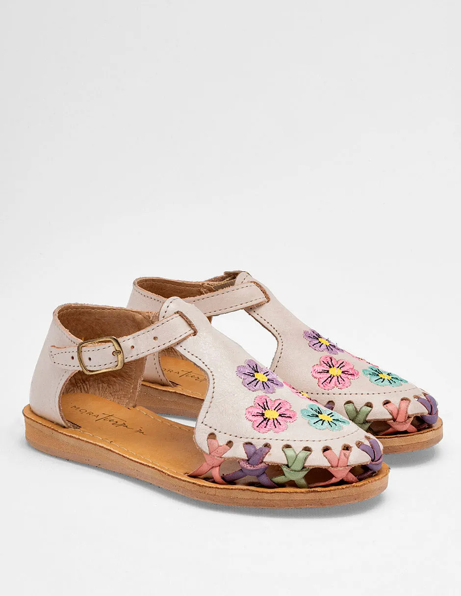 Sandalia cerrada tejida Sheila color beige para niña cod. 125250
