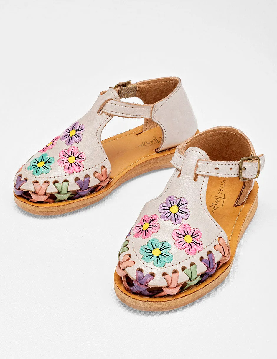 Sandalia cerrada tejida Sheila color beige para niña preescolar cod. 125250