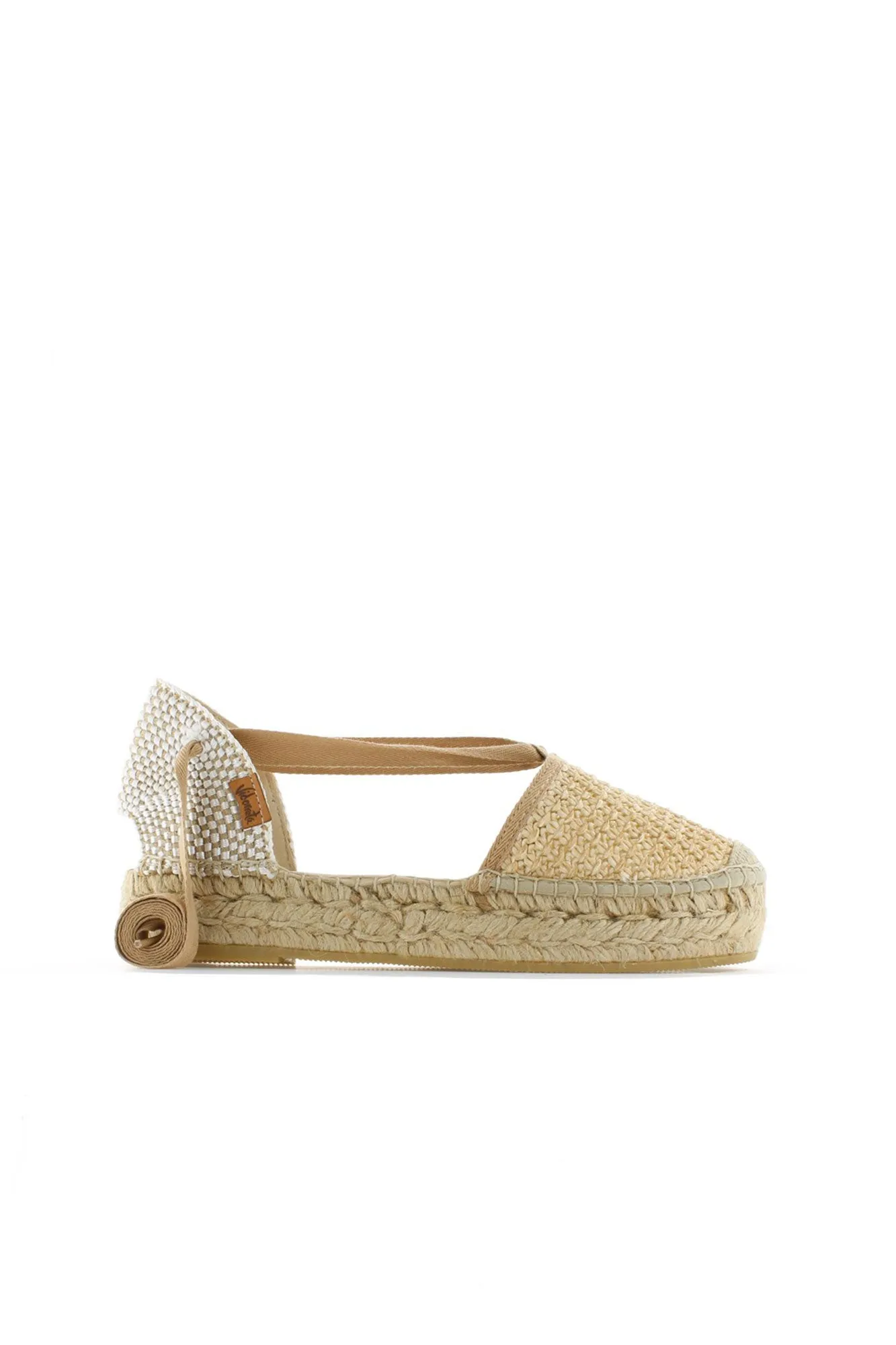 Sandalia cintas rafia nudos natural Merce Doble