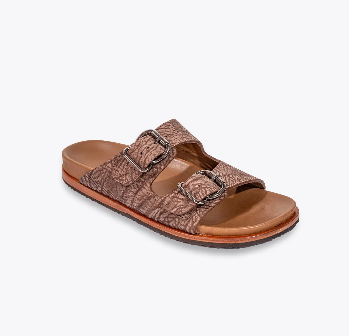 Sandalia cuello de toro hebillas mujer