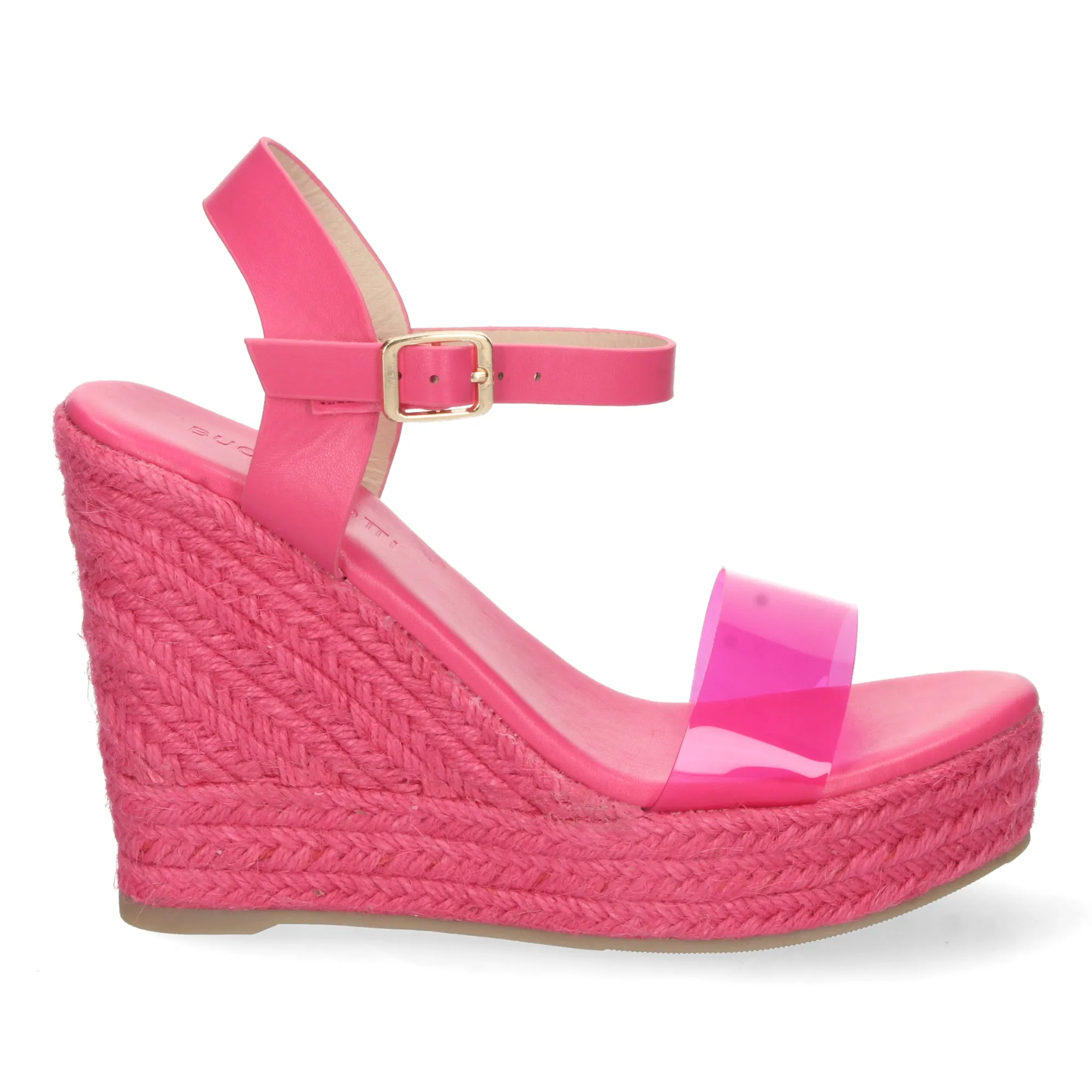 SANDALIA CUñA POREL  FUCSIA