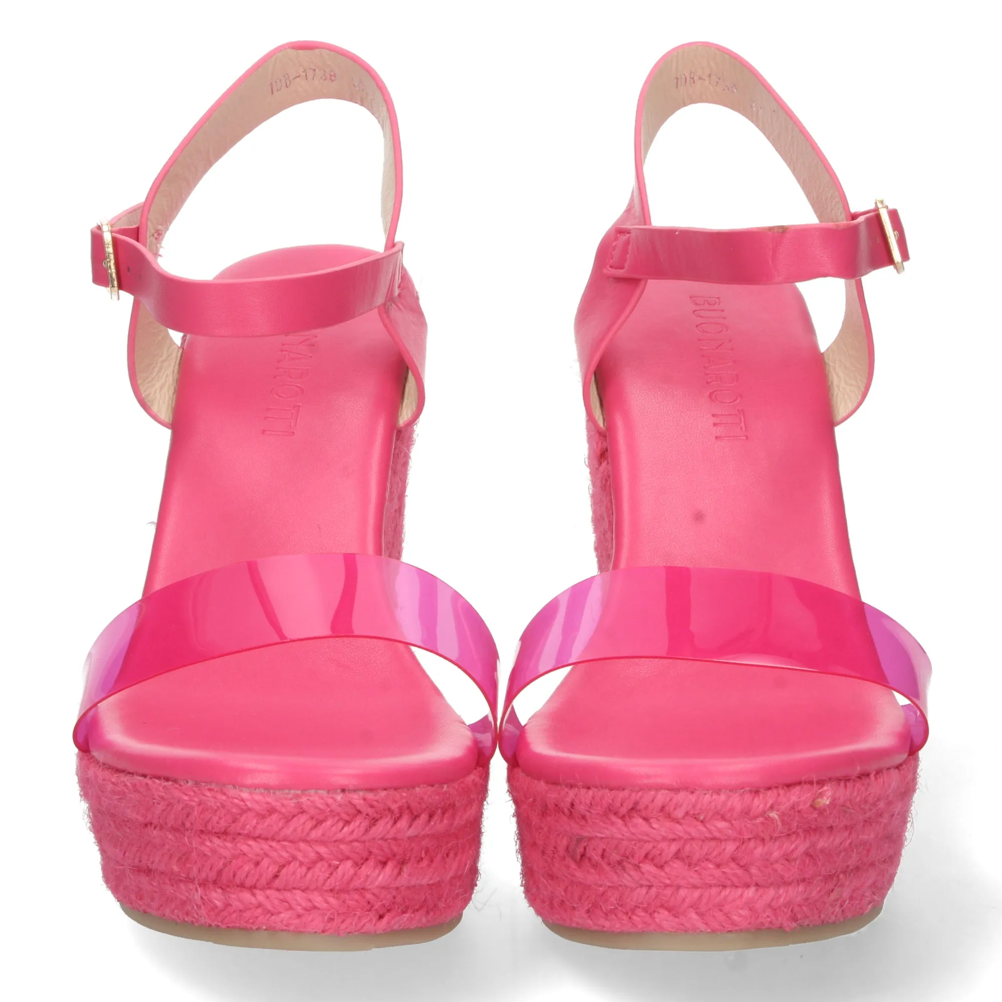 SANDALIA CUñA POREL  FUCSIA