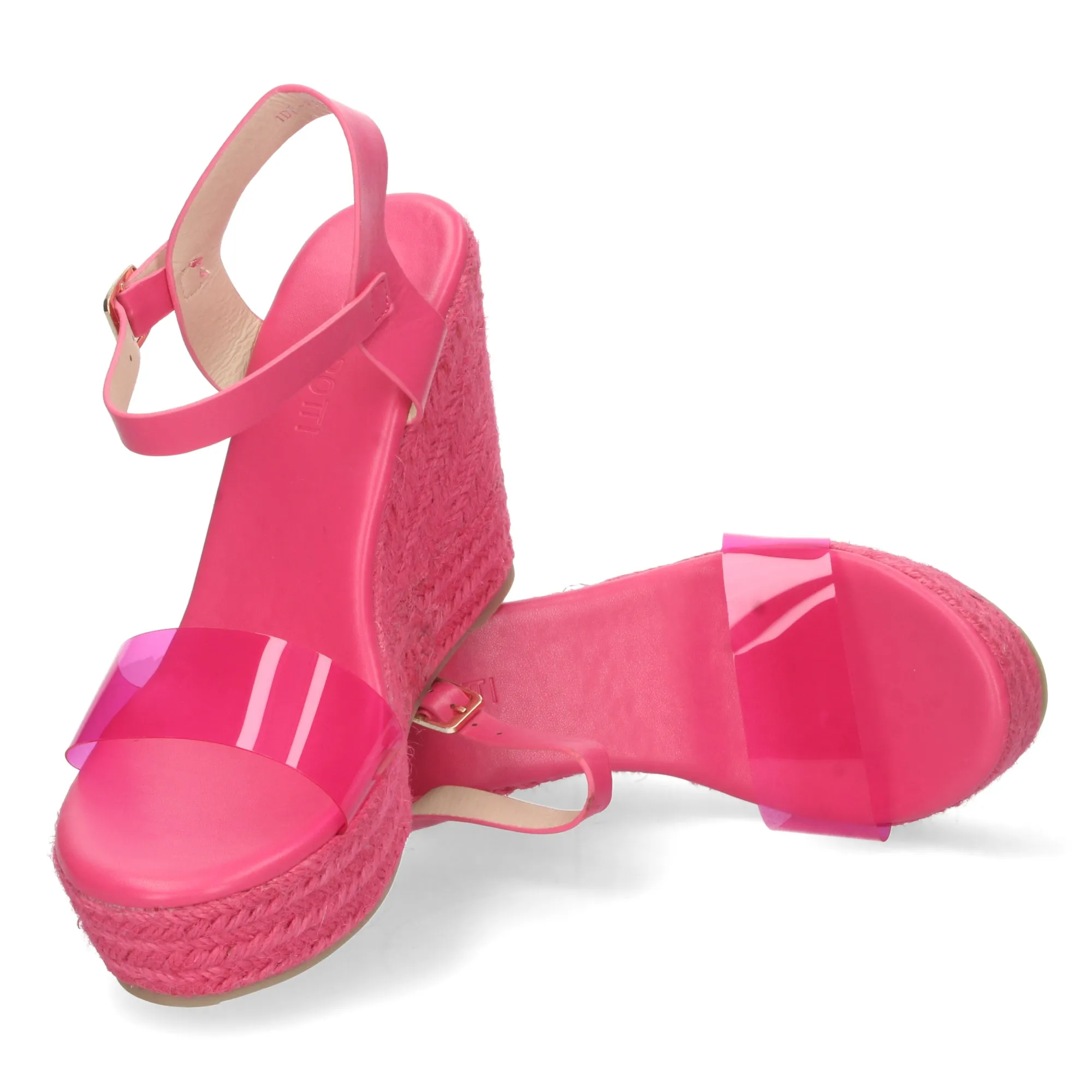 SANDALIA CUñA POREL  FUCSIA