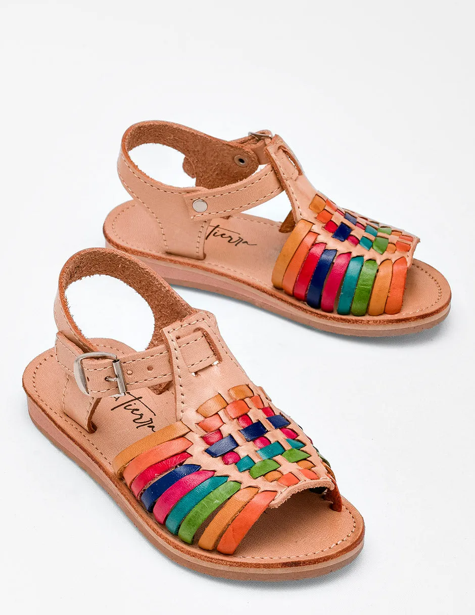 Sandalia de piel Xela color camel para niña cod. 120782
