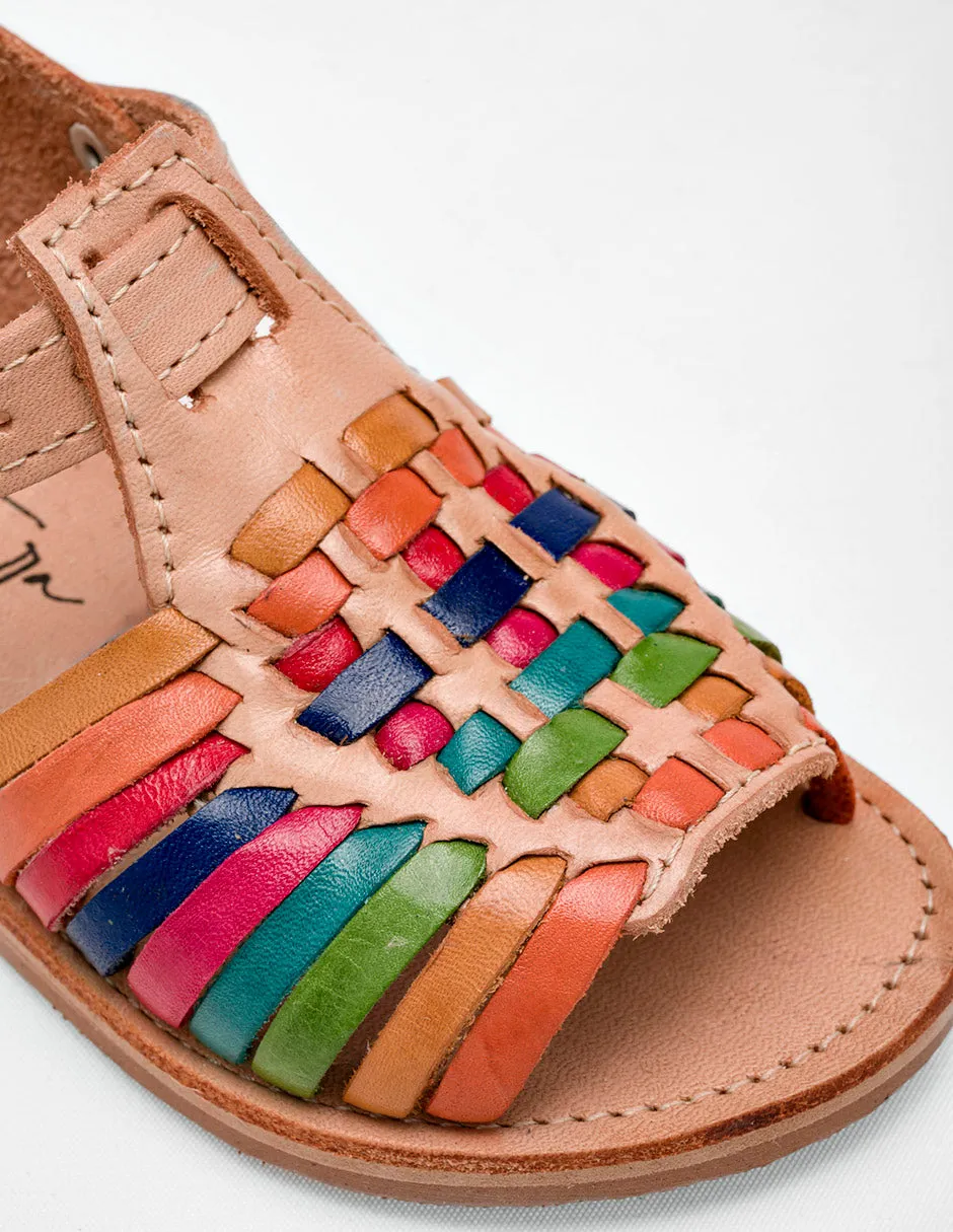 Sandalia de piel Xela color camel para niña cod. 120782