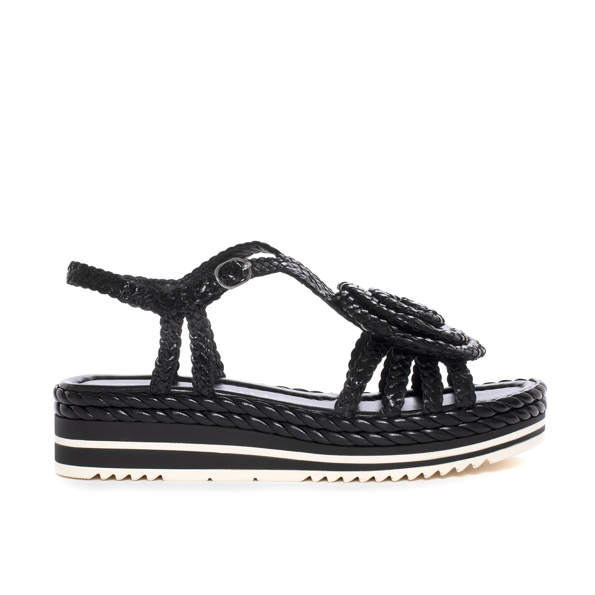 SANDALIA PLATAFORMA MILAN NEGRO