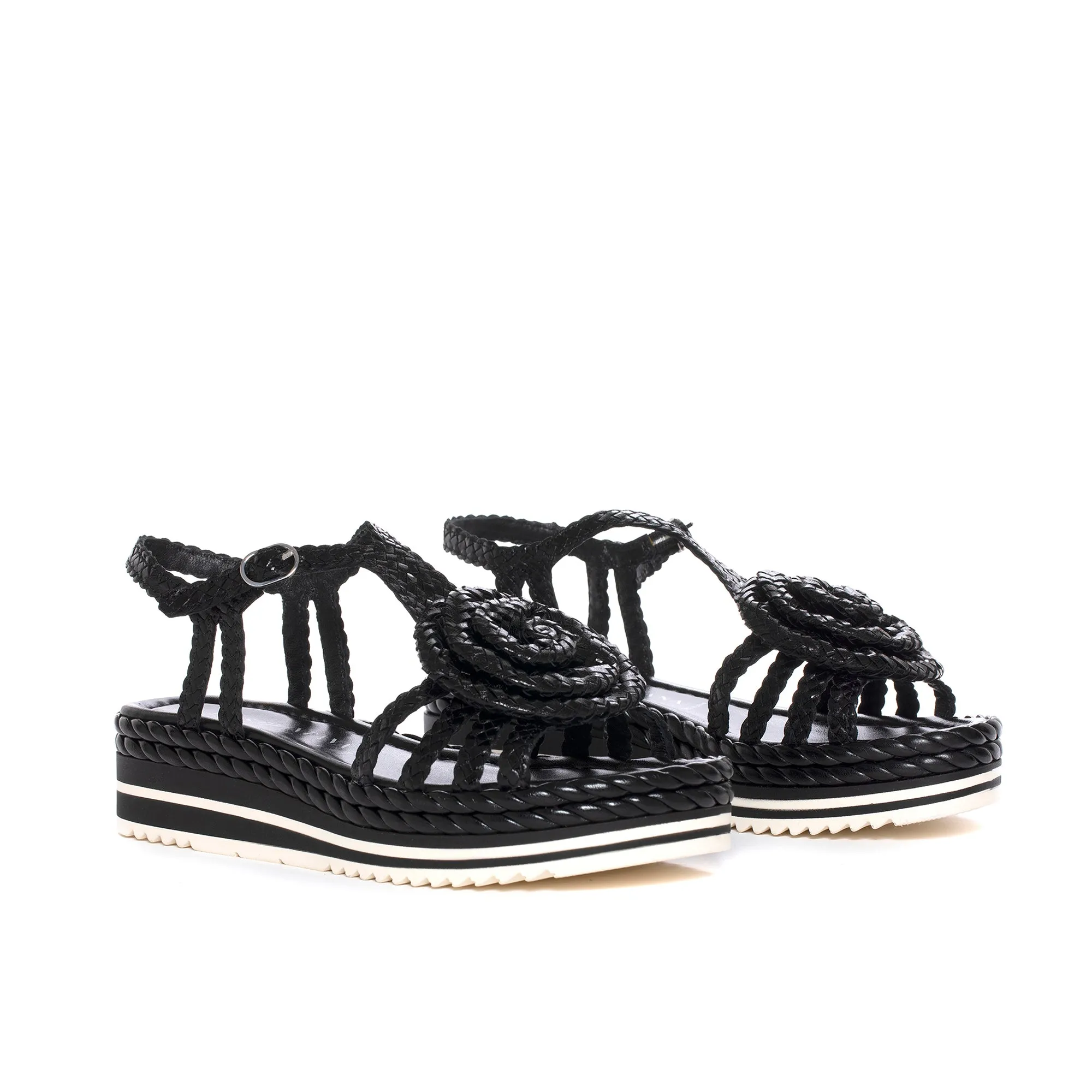SANDALIA PLATAFORMA MILAN NEGRO
