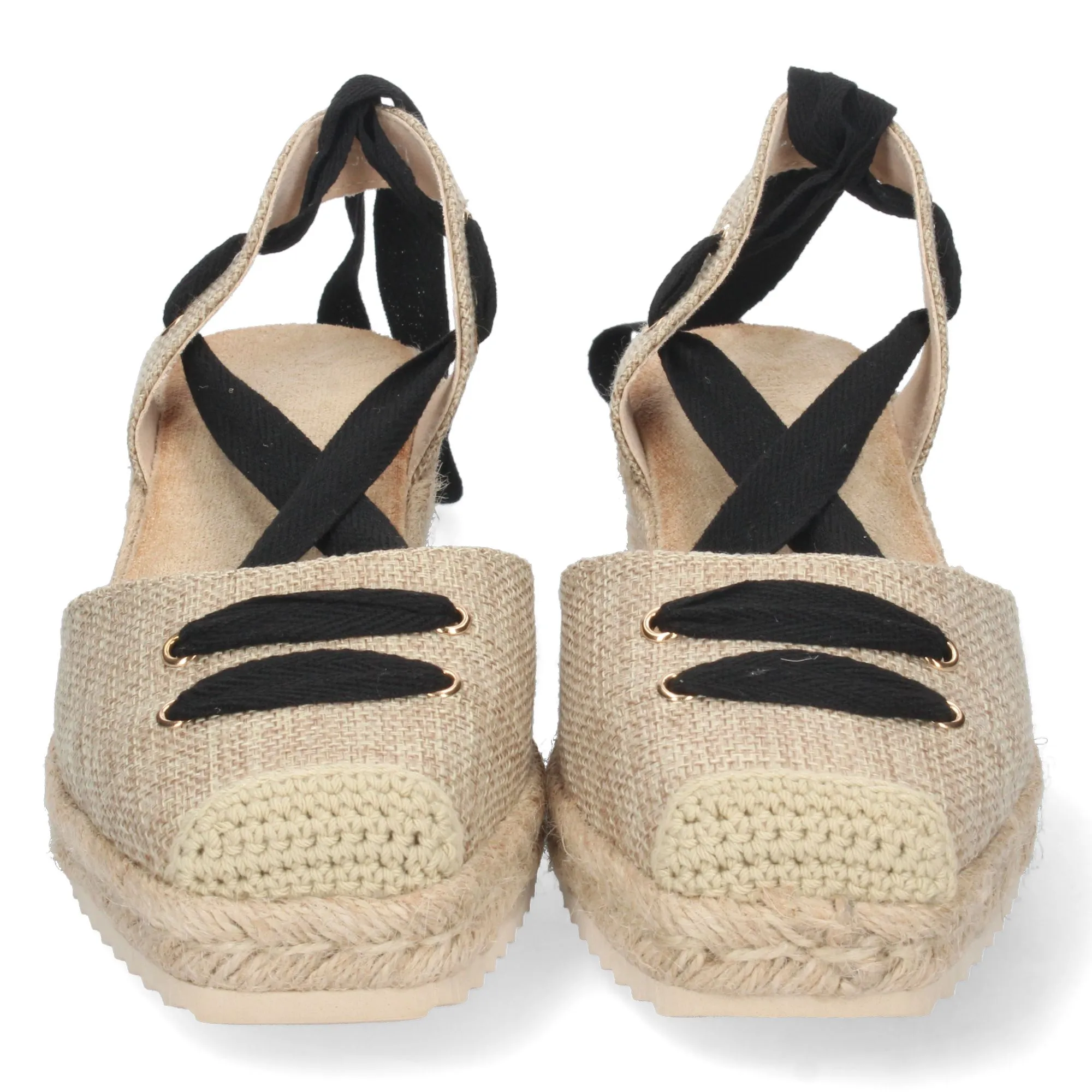 Sandalias de cuña mujer color apricot