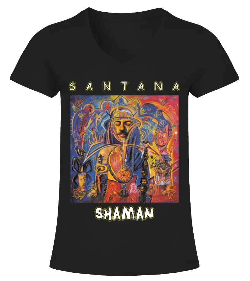 Santana 010 BK Camiseta cuello pico Mujer