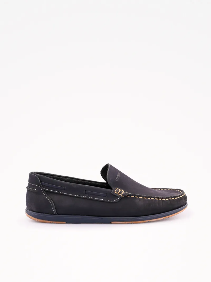 SAPATO MOCASSIM SLIP ON EM PELE NOBUCK COMBINADA