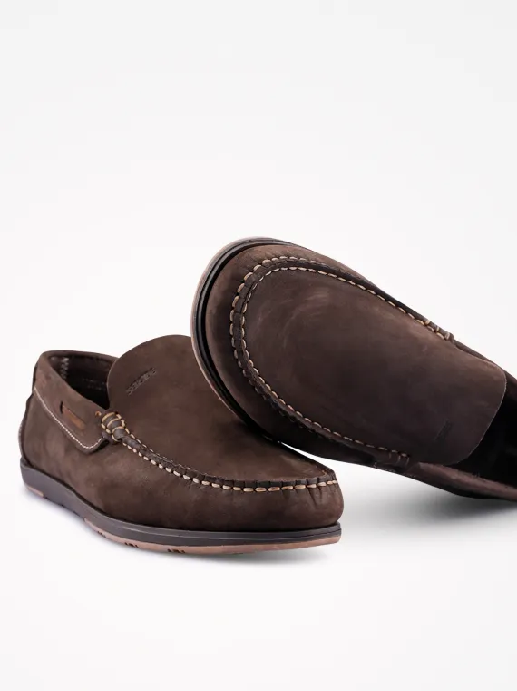 SAPATO MOCASSIM SLIP ON EM PELE NOBUCK COMBINADA
