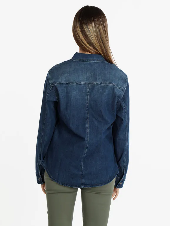 Shiny Design Camisa vaquera con botones para mujer.