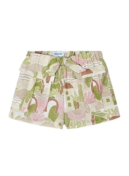 Short Mayoral Estampado Verde Para Niña