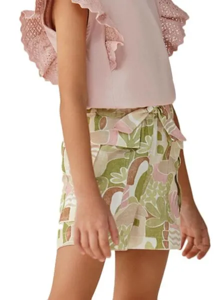 Short Mayoral Estampado Verde Para Niña