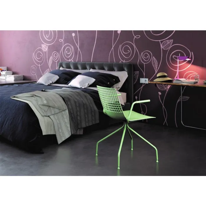 Silla Araña Con Brazos Wire Roja Estructura Roja