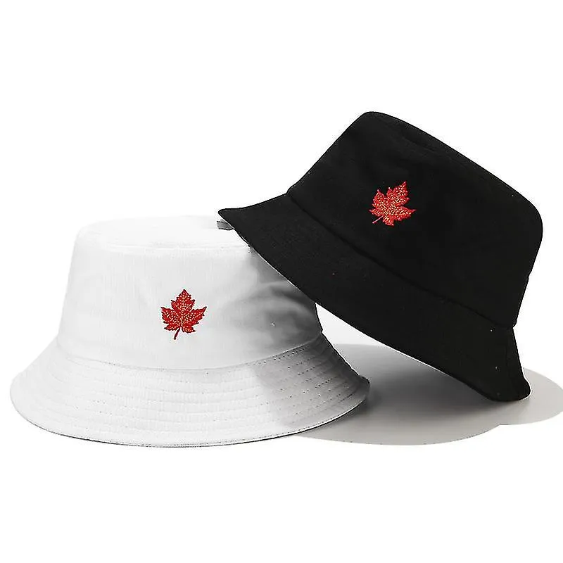 Sombrero de cubo de doble cara bordado de hoja Sombrero de sol al aire libre de verano para hombres y mujeres
