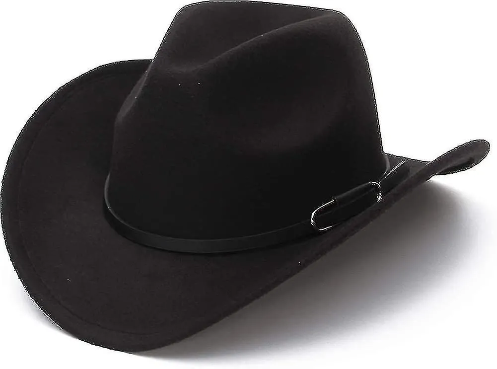 Sombrero de vaquero unisex, sombrero occidental para hombres sombrero de fieltro de vaquero sombrero ajustable al aire libre