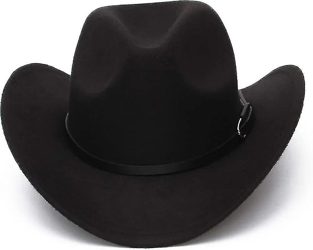 Sombrero de vaquero unisex, sombrero occidental para hombres sombrero de fieltro de vaquero sombrero ajustable al aire libre
