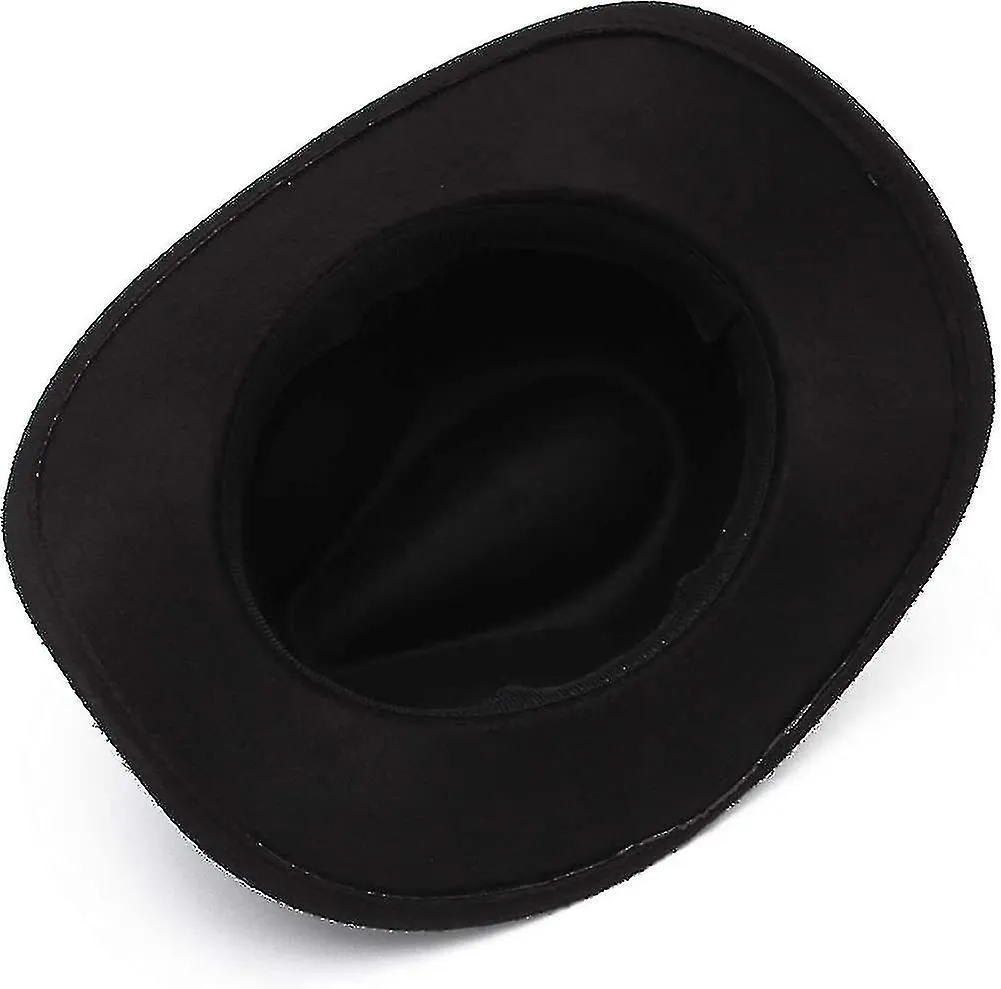 Sombrero de vaquero unisex, sombrero occidental para hombres sombrero de fieltro de vaquero sombrero ajustable al aire libre