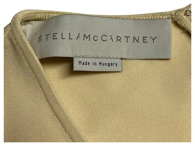 Stella Mc Cartney Vestido tubo sin mangas con cinturón en amarillo rayón de Stella McCartney 