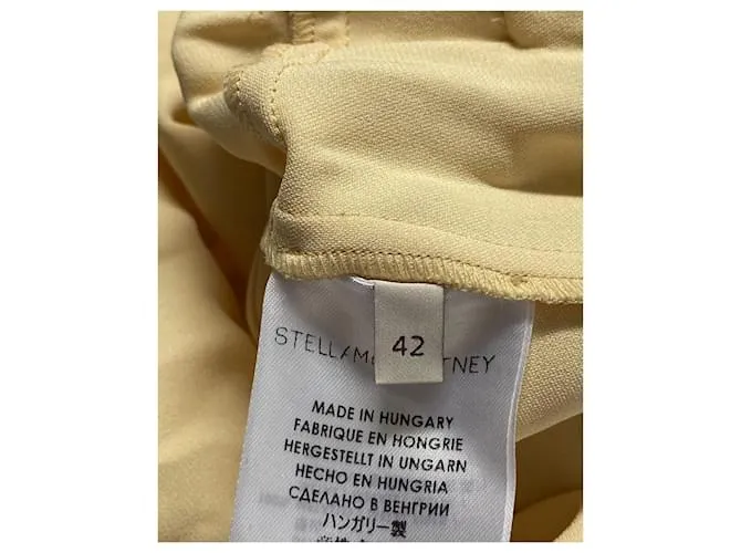 Stella Mc Cartney Vestido tubo sin mangas con cinturón en amarillo rayón de Stella McCartney 