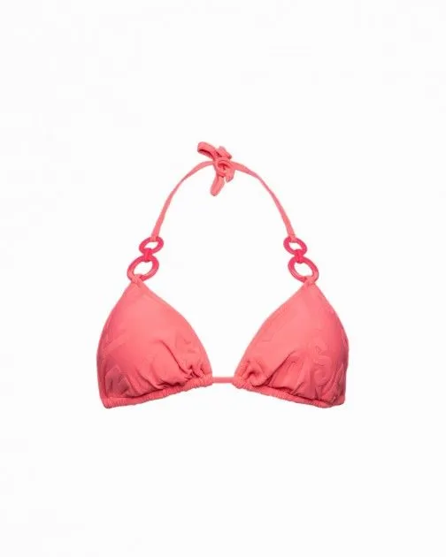 Sujetador bikini triangular con relleno Moschino Swim A5708 Rosa