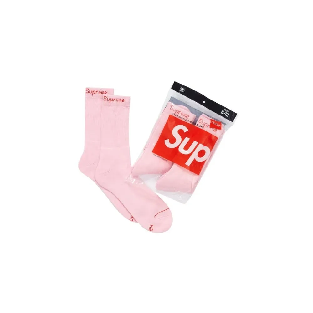 Supreme Chaussette x Hanes rose