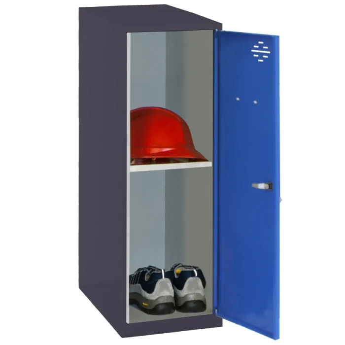 Taquilla montada MINI 915 + Bandeja 915X300X500 Antracita/Azul SIMONRACK