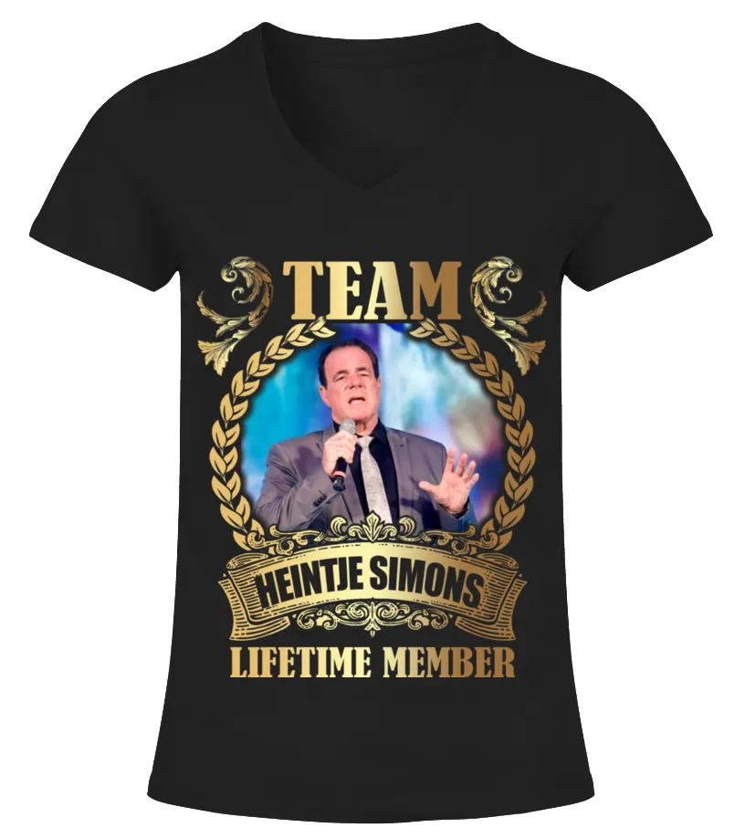 TEAM HEINTJE SIMONS  LIFETIME MEMBER CAMISETA CUELLO PICO MUJER