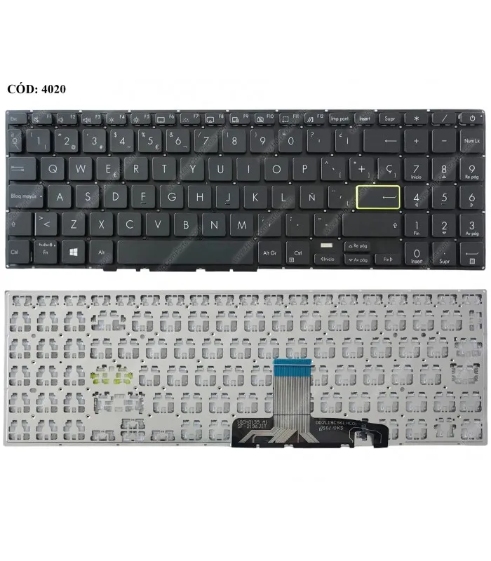 TECLADO ASUS VIVOBOOK X521 X521F X521FA X521FL X521EA X521EQ X521U X521UA X521IA X521JQ SERIES BK PWRKEY BL SP ORIG.