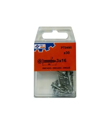 TIRAFONDO C/PLANA POZI ZN C/30 PROFER TOP 3X16MM 48519PT0490