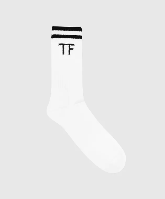 Tom Ford White socks with logo pattern