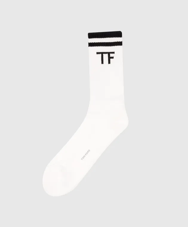 Tom Ford White socks with logo pattern
