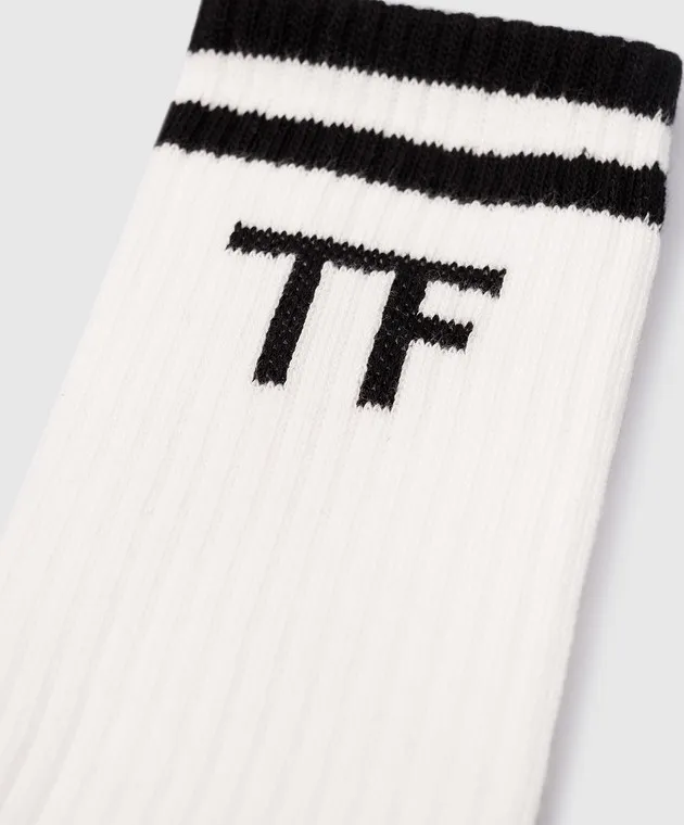 Tom Ford White socks with logo pattern