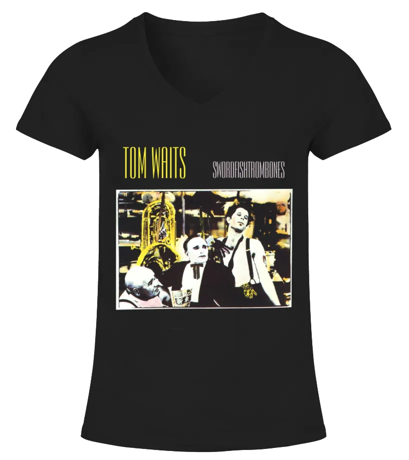 TOM WAITS  SWORDFISHTROMBONES CAMISETA CUELLO PICO MUJER