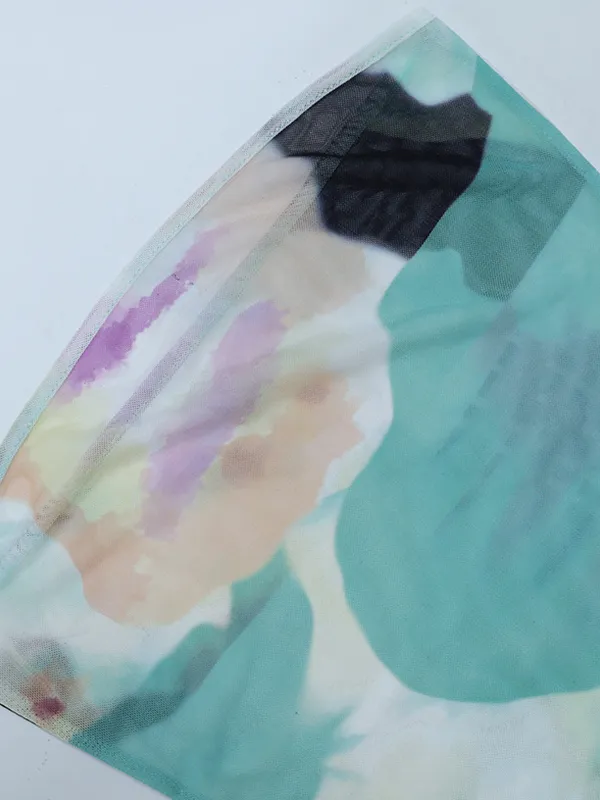 Top bandeau de malla con estampado irregular