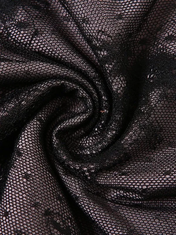 Top corto con costuras de encaje