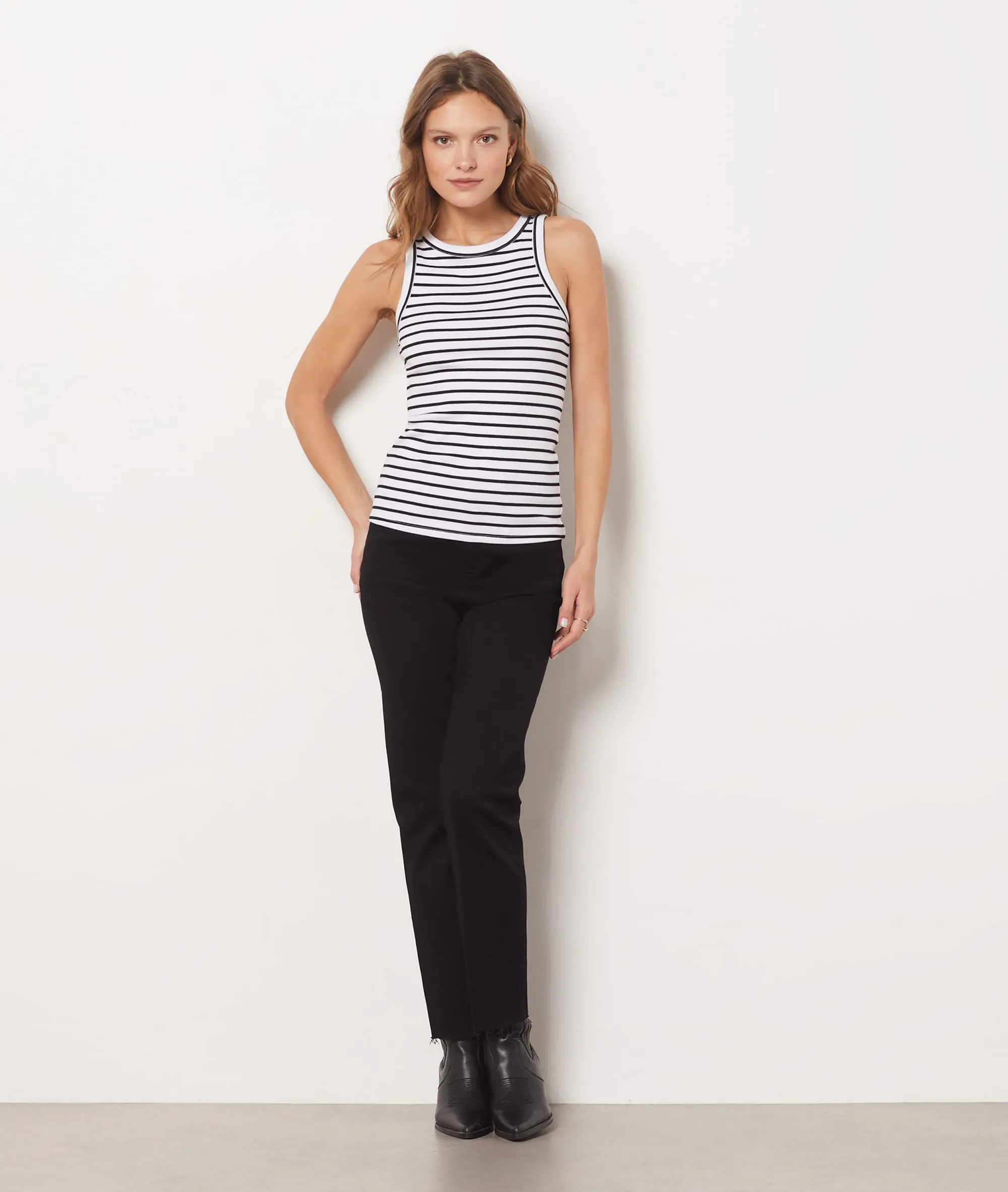 TOP DE ALGODóN, ESTAMPADO DE RAYAS STEFFIA NOIR  ETAM
