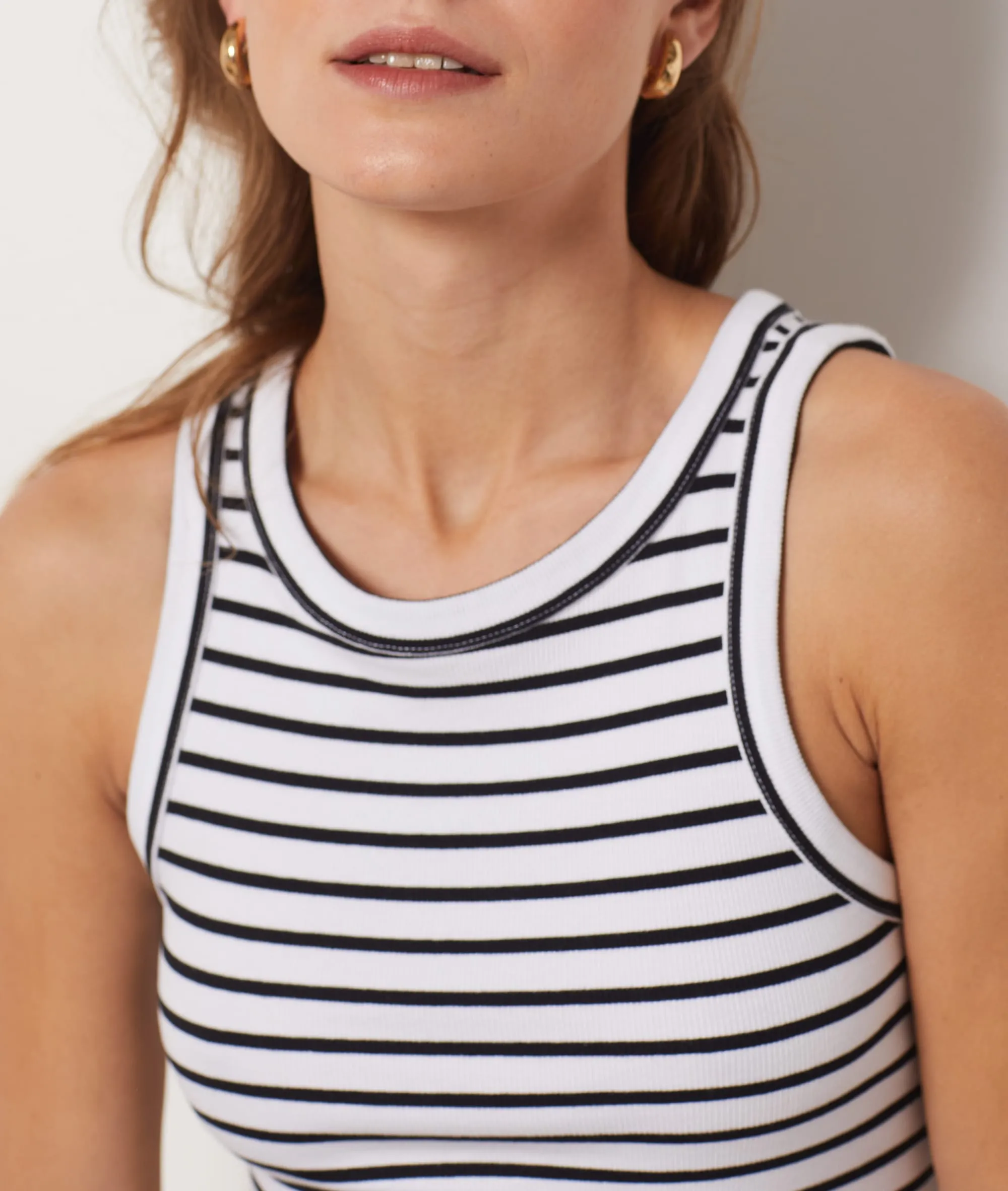 TOP DE ALGODóN, ESTAMPADO DE RAYAS STEFFIA NOIR  ETAM