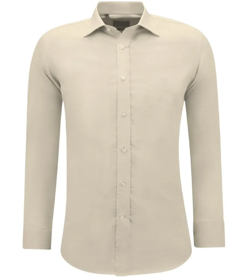 TRENDY OXFORD BLUSA HOMBRE ADULTOS SLIM FIT  MARRóN CLARO