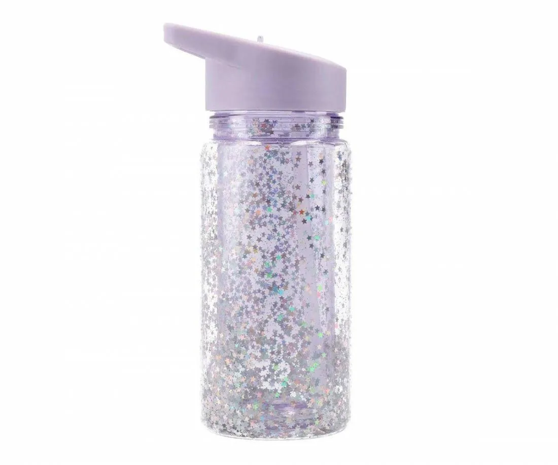 TUTETE  BOTELLA PAJITA GLITTER STARS LILA