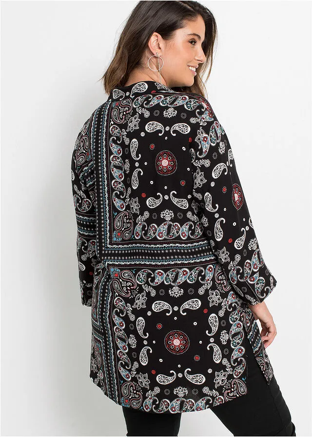Túnica MUST HAVE Negro con patrón Paisley