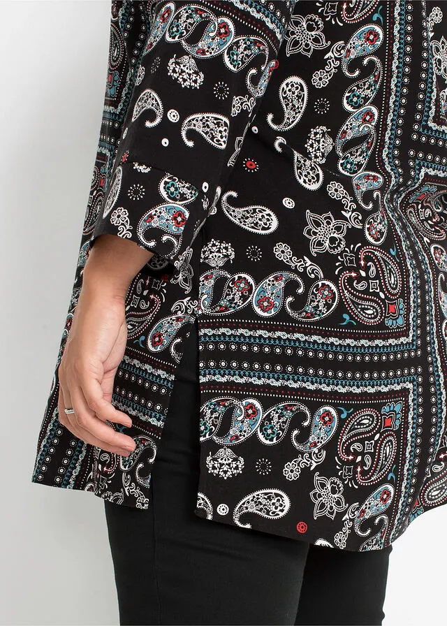 Túnica MUST HAVE Negro con patrón Paisley